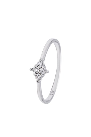 Bague Délicate - Or blanc et diamants