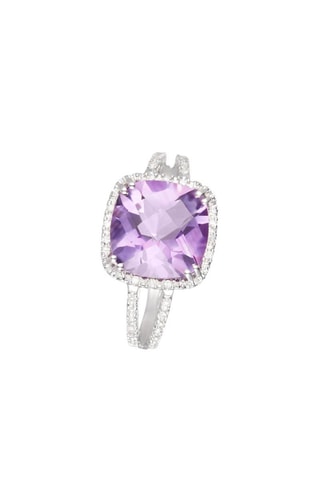 Bague Divine Améthyste  -  Or blanc, diamants et améthyste