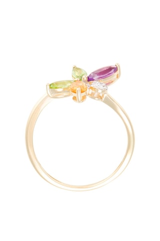 Bague Oxane - Or jaune, diamants, améthyste, citrine et préhnites