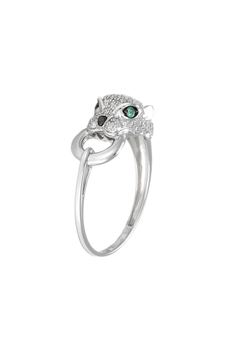 Bague - Or blanc, diamants et émeraudes