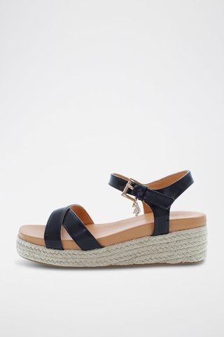 Sandalen met Sleehak Astrid - Zwart en Beige