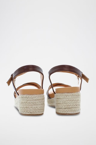 Sandalen met Sleehak Astrid - Bruin en Beige