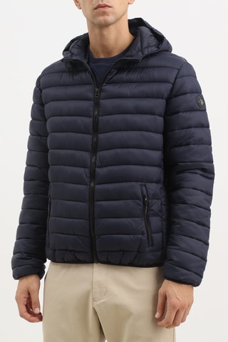 Gewatteerde Jas met Capuchon - Marineblauw