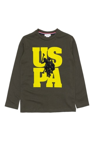 T-shirt - Donkerkaki en Geel