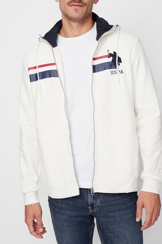 Sudadera con capucha - Blanco y azul marino