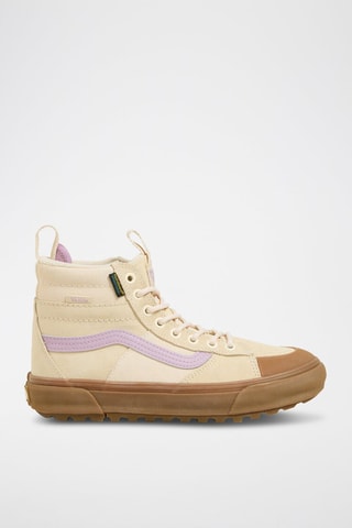 Baskets montantes fourrées en cuir Mte Sk8-Hi - Ecru