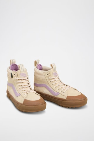 Baskets montantes fourrées en cuir Mte Sk8-Hi - Ecru