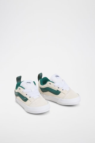 Baskets en cuir Knu Skool - Ecru et vert