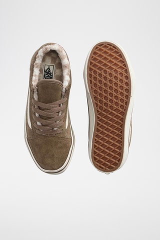 Baskets fourrées en cuir Old Skool - Kaki