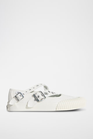 Baskets en nubuck Mary Jane Straps - Blanc