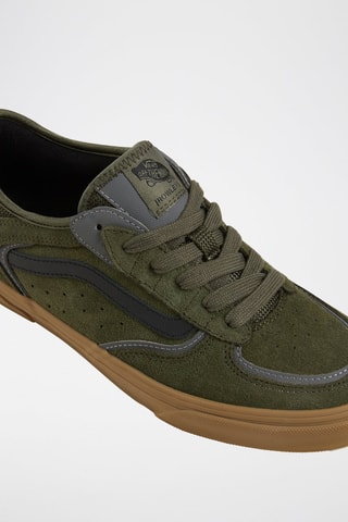 Chaussures de skateboard en nubuck Rowley - Vert foncé - Vans