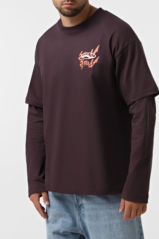 T-shirt trompe-l’œil - Violet