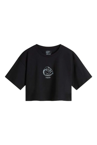 T-shirt cropped Grinning Face - Noir - Vans