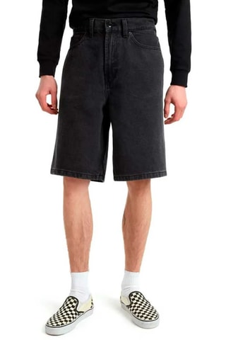 Short loose en jean - Noir