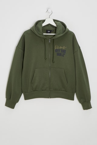 Sweat à capuche Ladywall Retro Zip Hoodie - Vert kaki