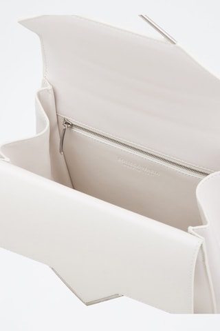 Mala tiracolo de couro de vitelo e couro de cordeiro The Clip - Branco e prateado - Bottega Veneta