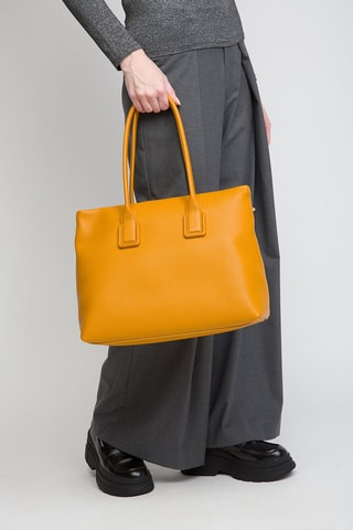 Mala shopper em couro de vitelo Chain - Amarelo e dourado - Bottega Veneta