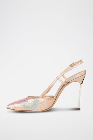 Sapatos de salto em couro Blade Pump - Dourado-rosa - Casadei