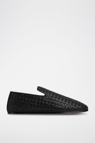 Slippers de couro Intrecciato - Preto - Bottega Veneta