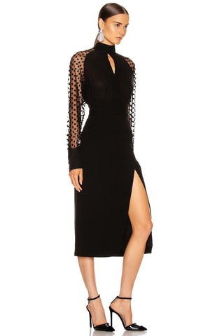 Vestido direito em seda - Preto - Balmain