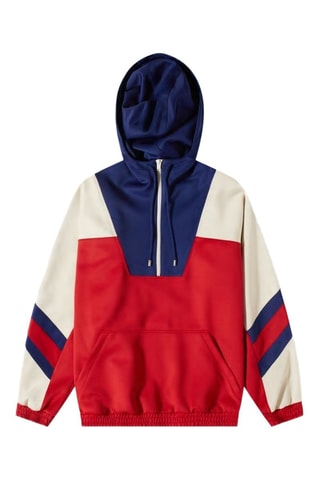 Sweat com capuz - Vermelho e marfim - Gucci