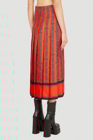 Saia plissada em seda - Vermelho - Gucci