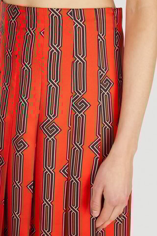 Saia plissada em seda - Vermelho - Gucci
