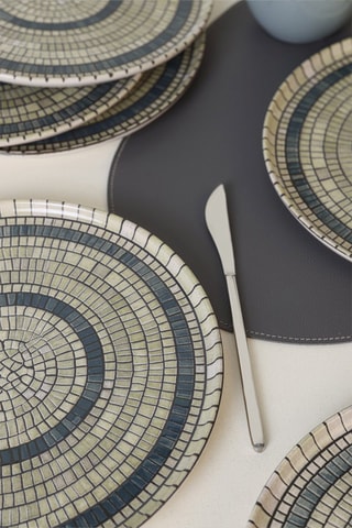 6 pratos rasos em arenito - 22 cm