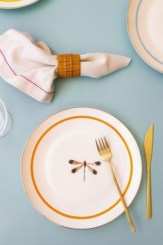 6 pratos rasos em porcelana - 27 x 27 x 2 cm