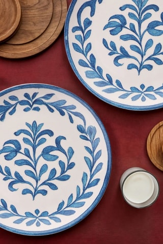 6 pratos rasos em cerâmica - 25,5 x 25,5 x 2,5 cm