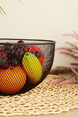 Cesto para fruta - Preto - 25,5 x 25,5 x 14 cm
