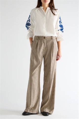 Pantalon taille haute - Marron