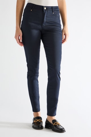 Pantalon taille haute - Bleu nuit