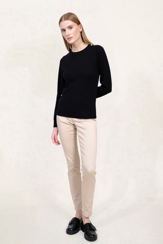 Pantalon taille haute - Beige