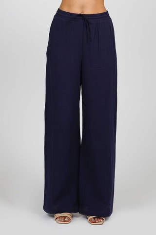 Pantalon taille haute - Bleu marine
