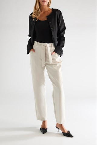 Pantalon taille haute - Gris