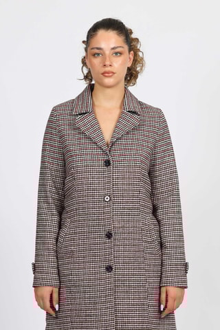 Manteau - Ecru et rouge