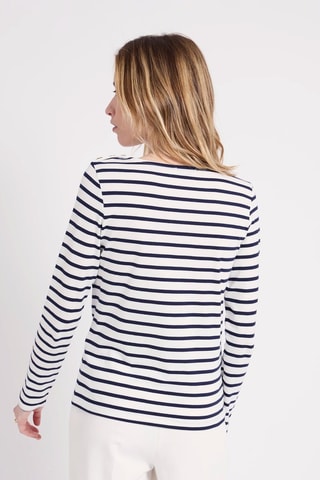 Top - Ecru et bleu marine