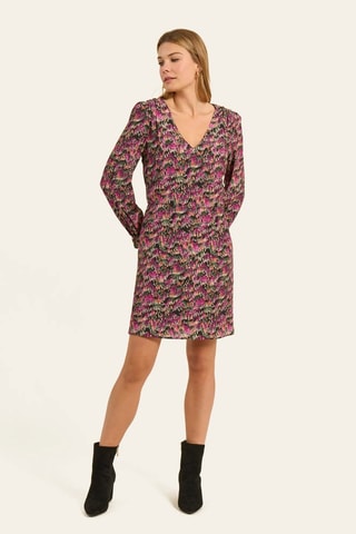 Robe droite - Fuchsia et kaki