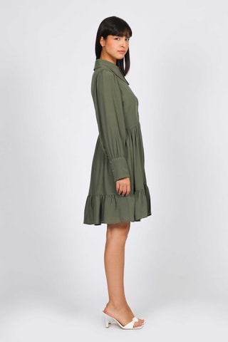 Robe chemise en jean - Kaki