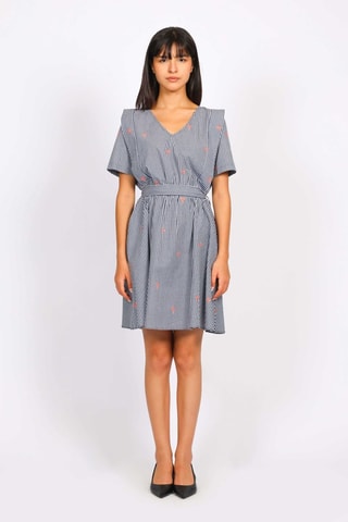 Robe trapèze - Bleu marine et blanc