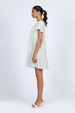 Robe trapèze - Vert clair et blanc