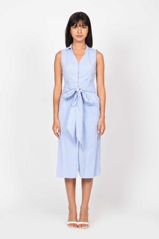 Robe chemise - Ciel et blanc