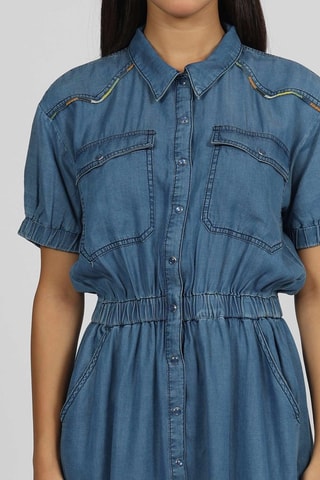 Robe chemise en jean - Bleu