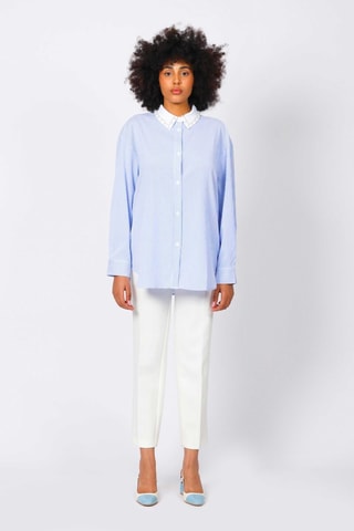 Chemisier - Bleu clair et blanc