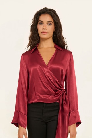 Blouse portefeuille - Rouge