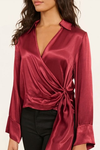 Blouse portefeuille - Rouge