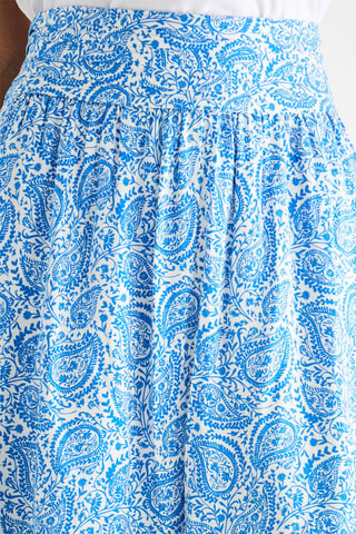 Jupe patineuse taille haute - Bleu