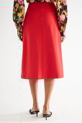 Jupe midi taille haute - Rouge
