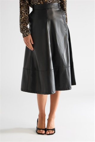 Jupe midi taille haute - Noir